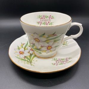 March flowers - Teacup and Saucer